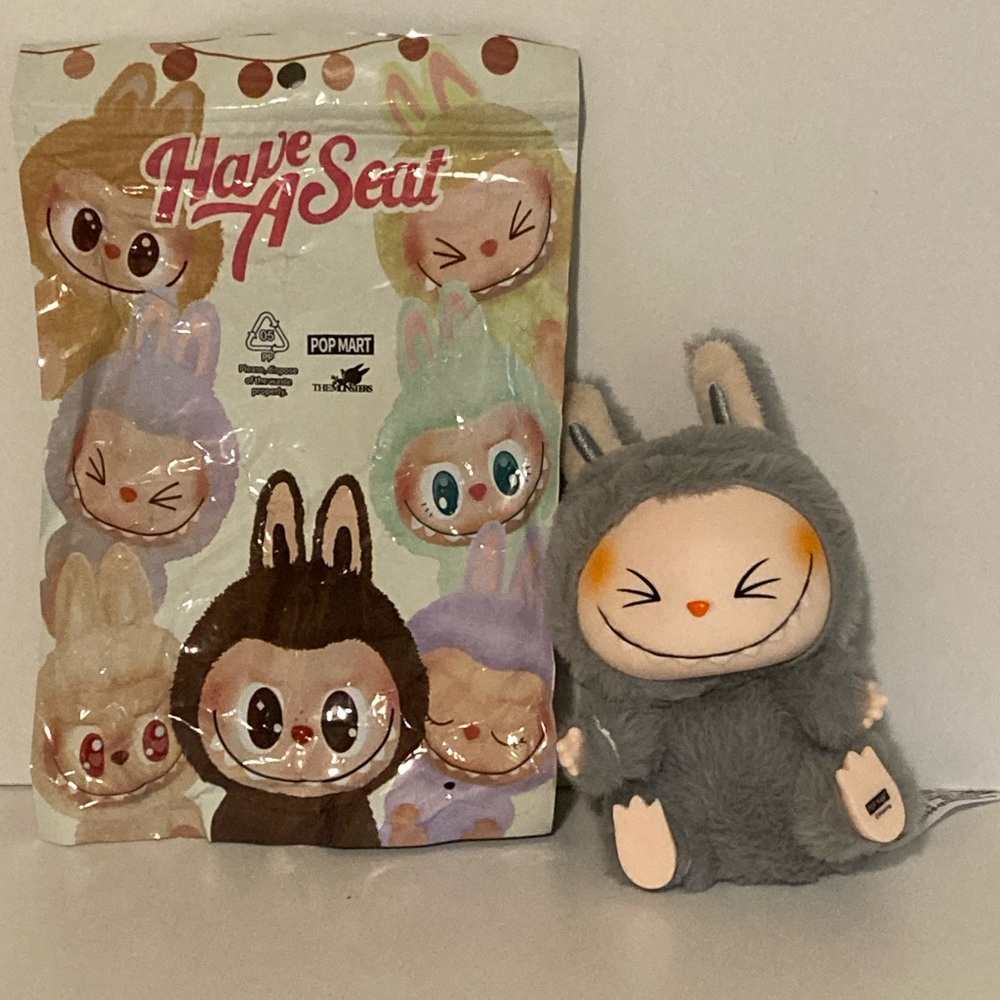 Labubu Pop Mart The Monsters Have a Seat Plush Keychain HeHe